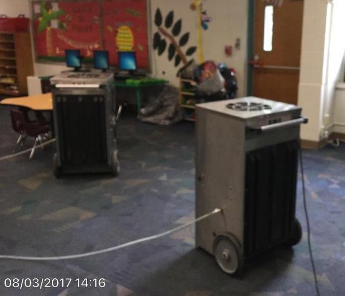 dehumidifiers in classroom